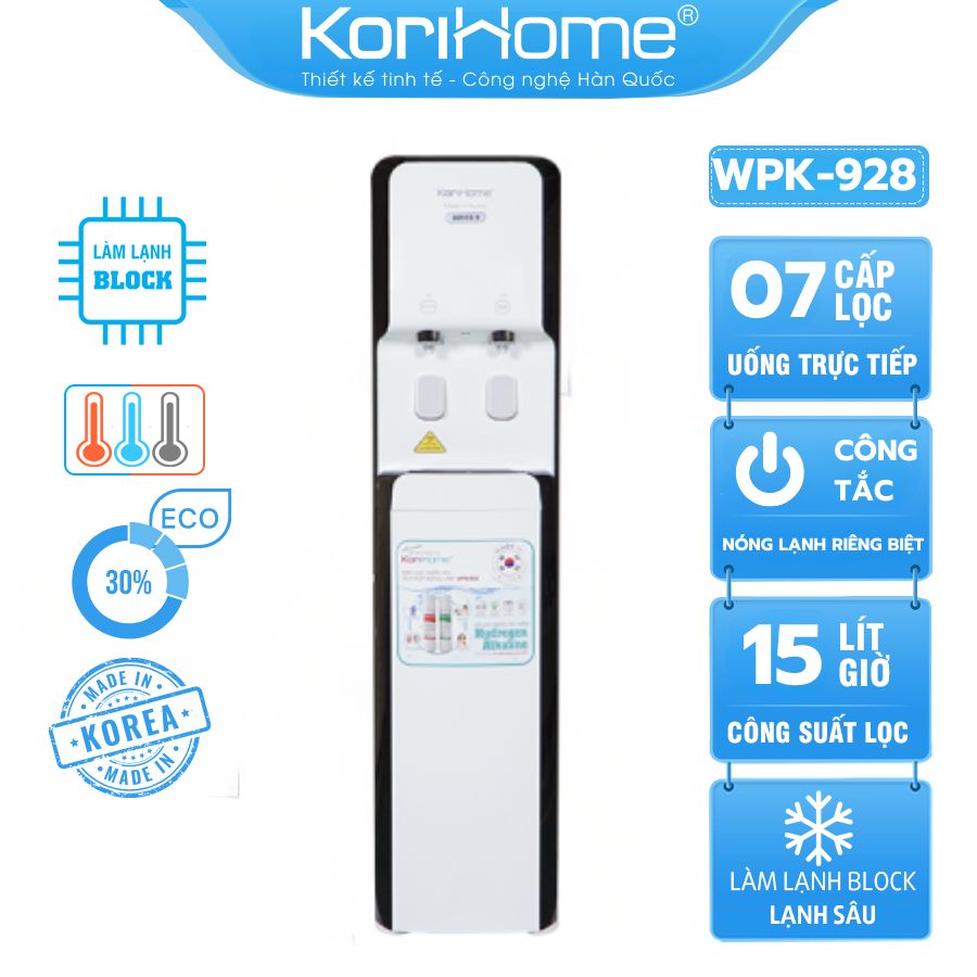 may loc nuoc tich hop nong lanh korihome wpk 928