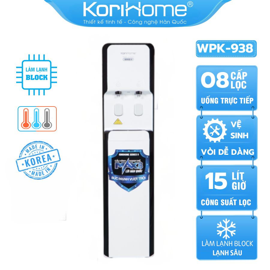 may loc nuoc tich hop nong lanh korihome wpk 938