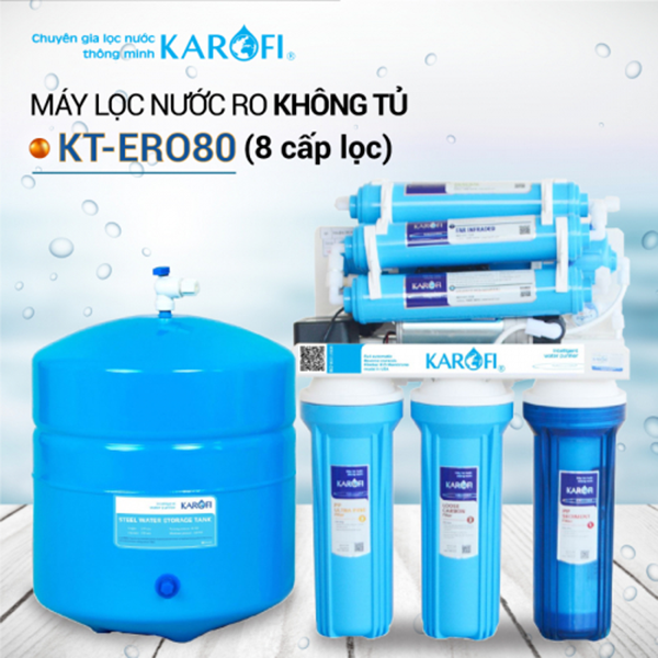 Máy lọc nước Karofi KT-ERO80 không tủ có 8 lõi lọc