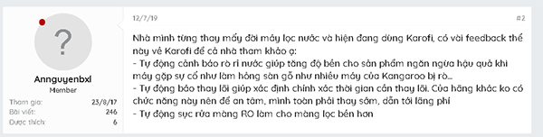 Feedback từ khách hàng về hệ thống tự động của Karofi