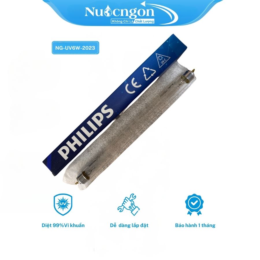 Bong den UV 2 dau philip co hop 6 W 1