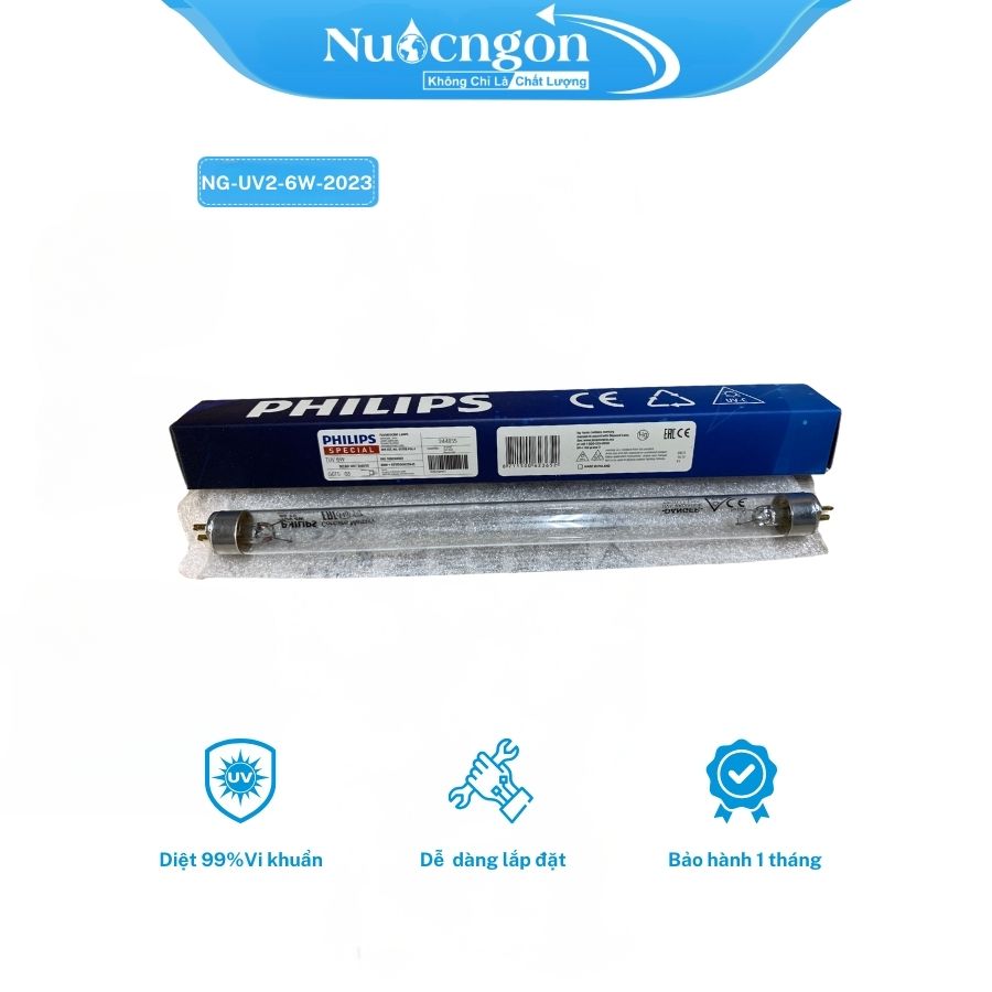 Bong den UV 2 dau philip co hop 6 W 2
