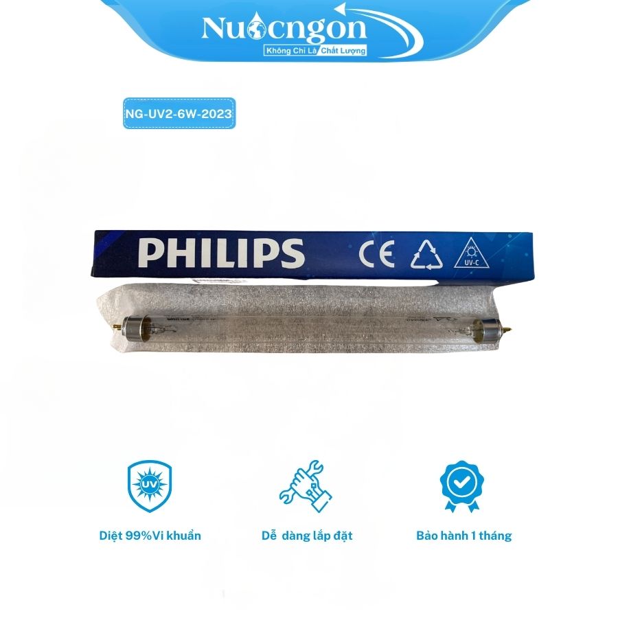 Bong den UV 2 dau philip co hop 6 W 3 1