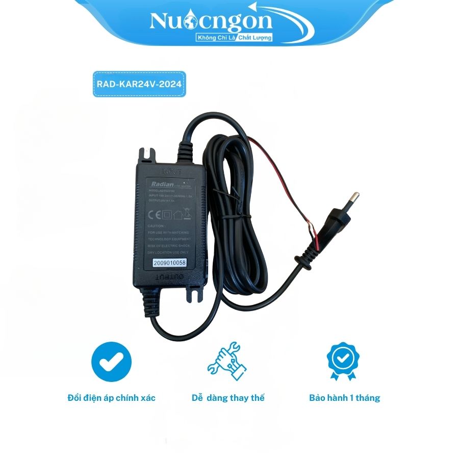 Nguồn Điện Tử Radian Karofi 24V 1.5A Radian (Không giấc) - Linh kiện lọc nước