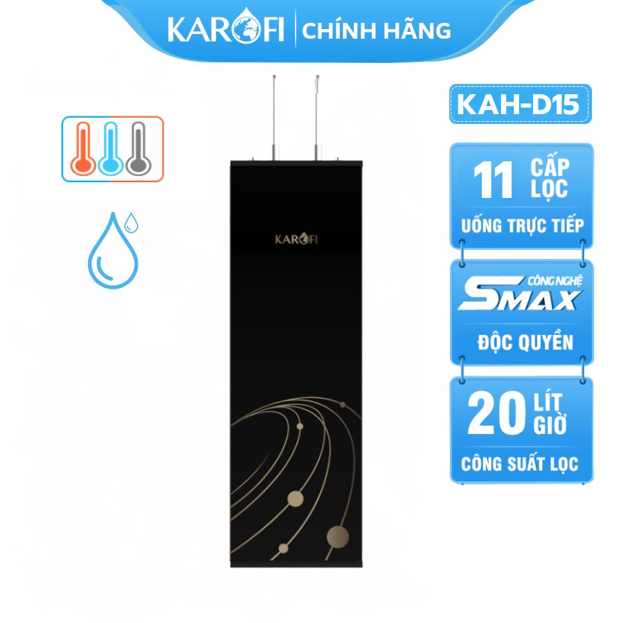 Máy lọc nước karofi Kah-D15, sở hữu tính năng nóng nguội tiện dụng