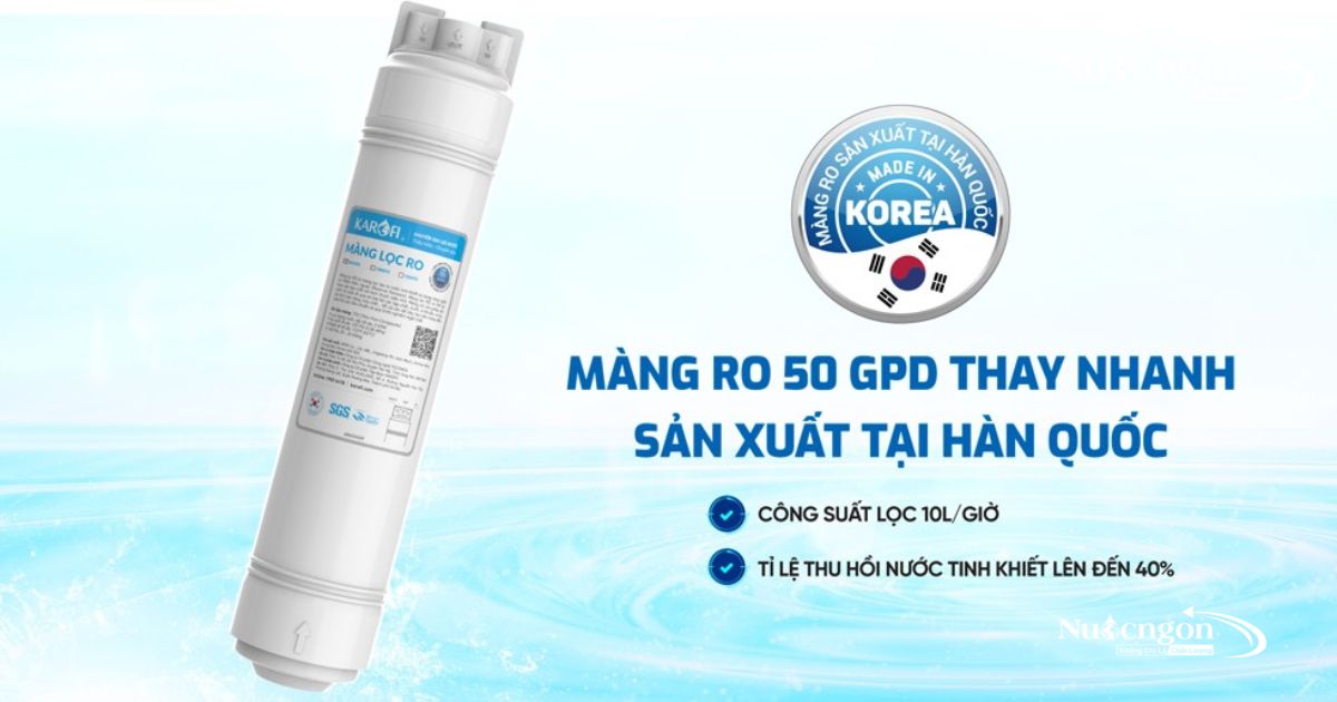 Màng lọc Ro 50GDP thay nhanh Hàn Quốc