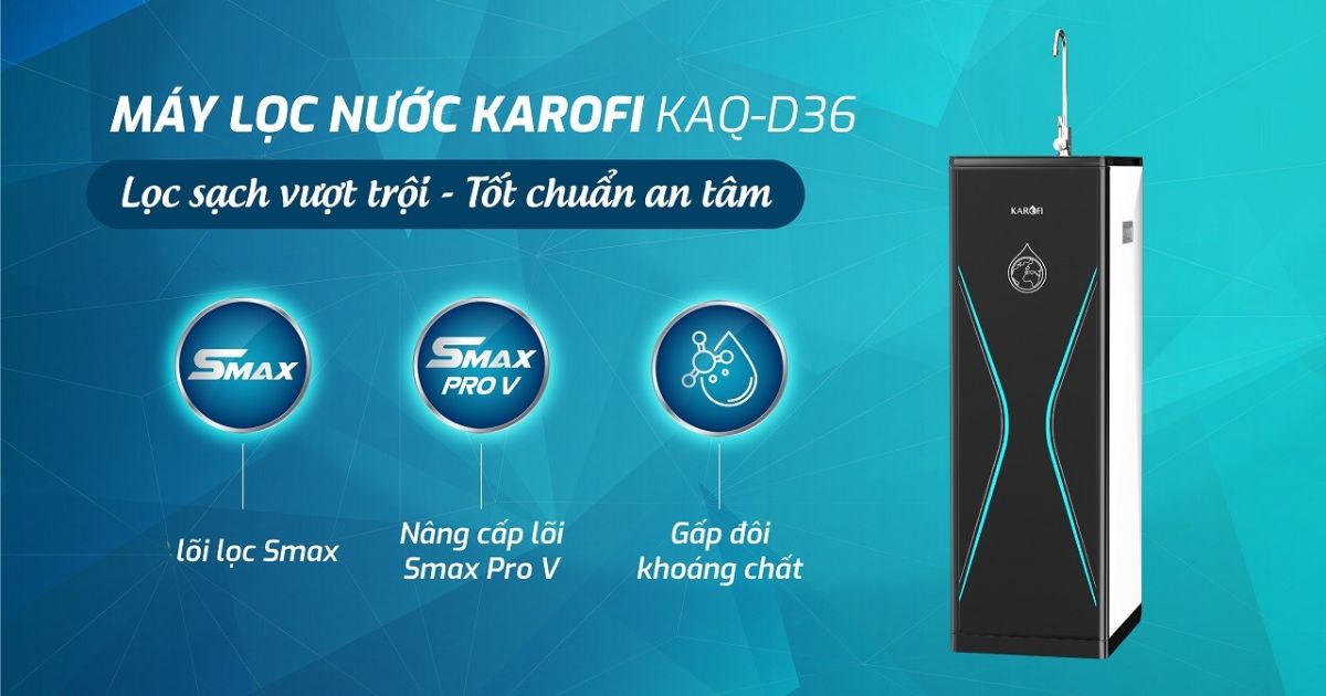 máy lọc nước Karofi KAQ D36 tốt nhất cho gia đình