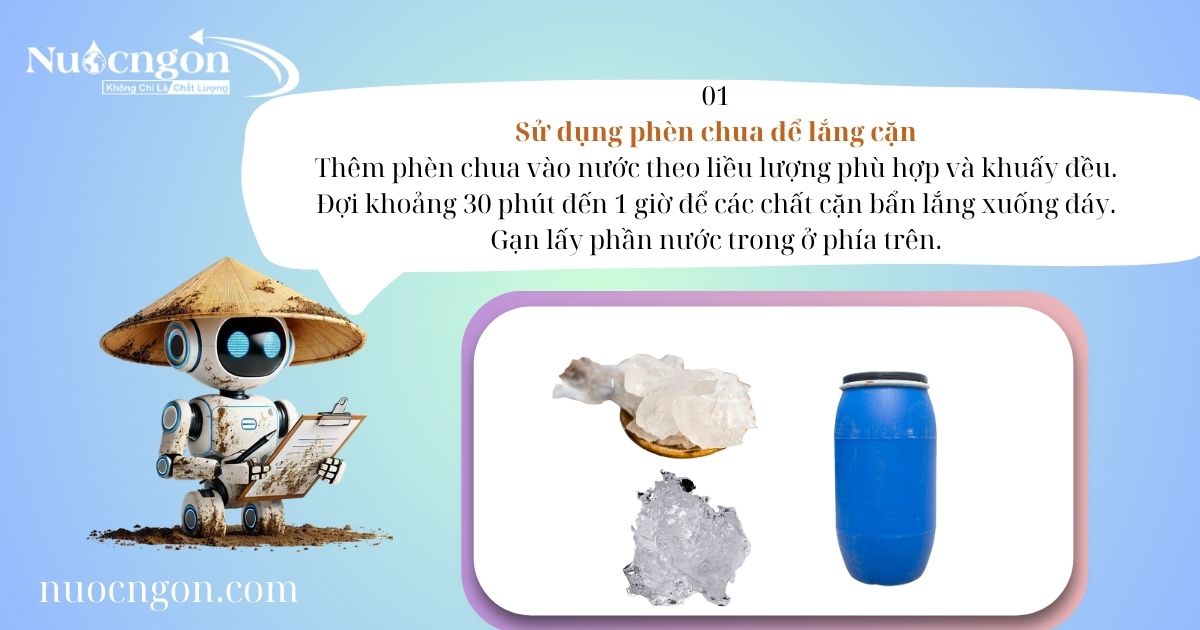 01 Sử dụng phèn chua để lắng cặn - Nước Sạch Sau Lũ