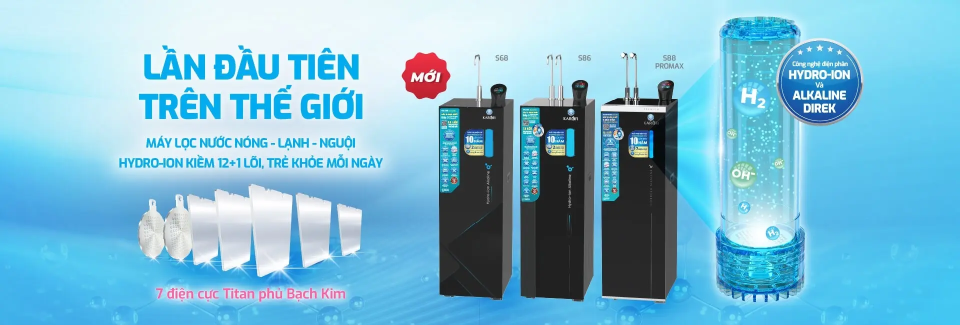 Máy lọc nước hydro-ion kiềm KAE-S68, KAE-S86, KAE-S88 ProMax