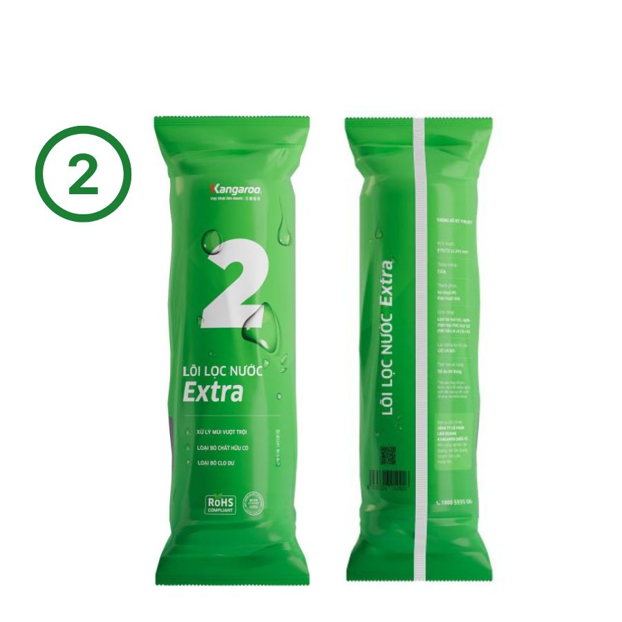 Lõi lọc nước số 2 Kangaroo Extra Không lo go, có mặt sau