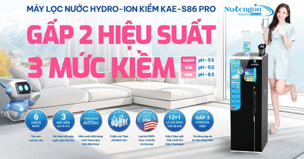 Máy lọc nước Hydro-ion kiềm KAE-S86 Pro